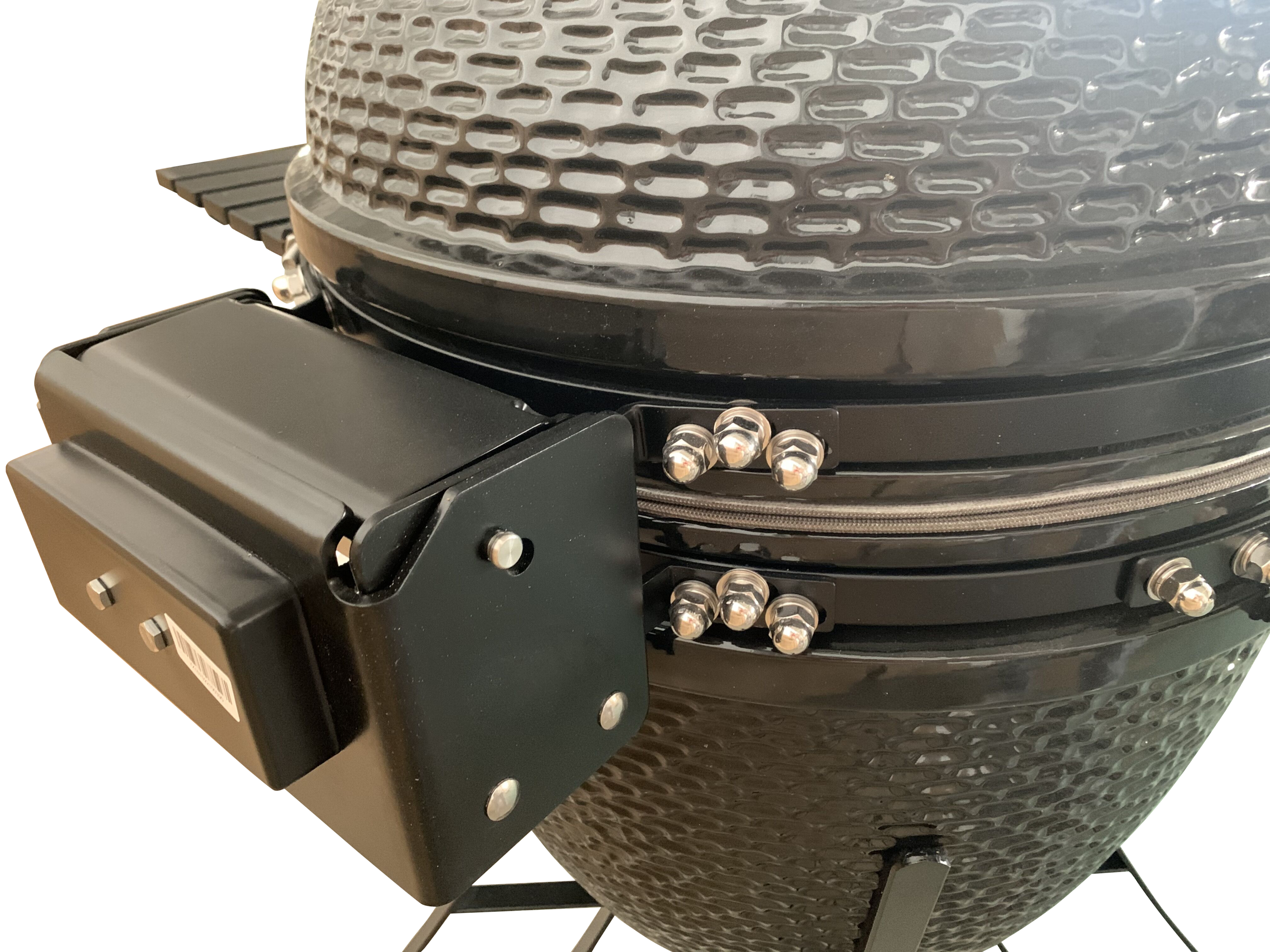 The spot/TOOPO 24inch Barbecue Charcoal Grill, Ceramic Kamado Grill with Side Table, Suitable for Camping and Picnic,Black - Atlantic Fine Furniture Inc