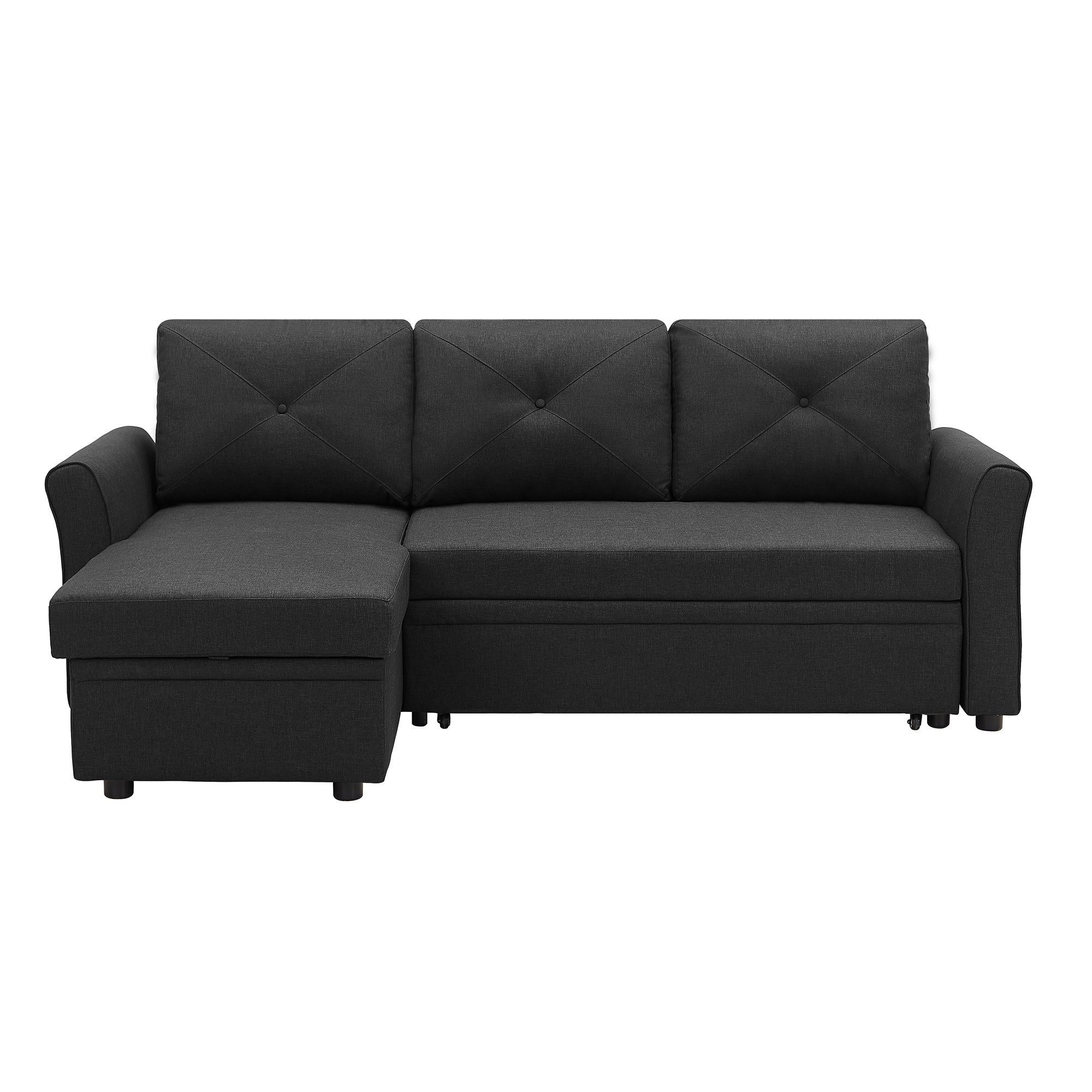 Orisfur. 83" Pull Out Sleeper Sofa Reversible L-Shape 3 Seat Sectional Couch with Storage for Living Room Furniture Set - Atlantic Fine Furniture Inc