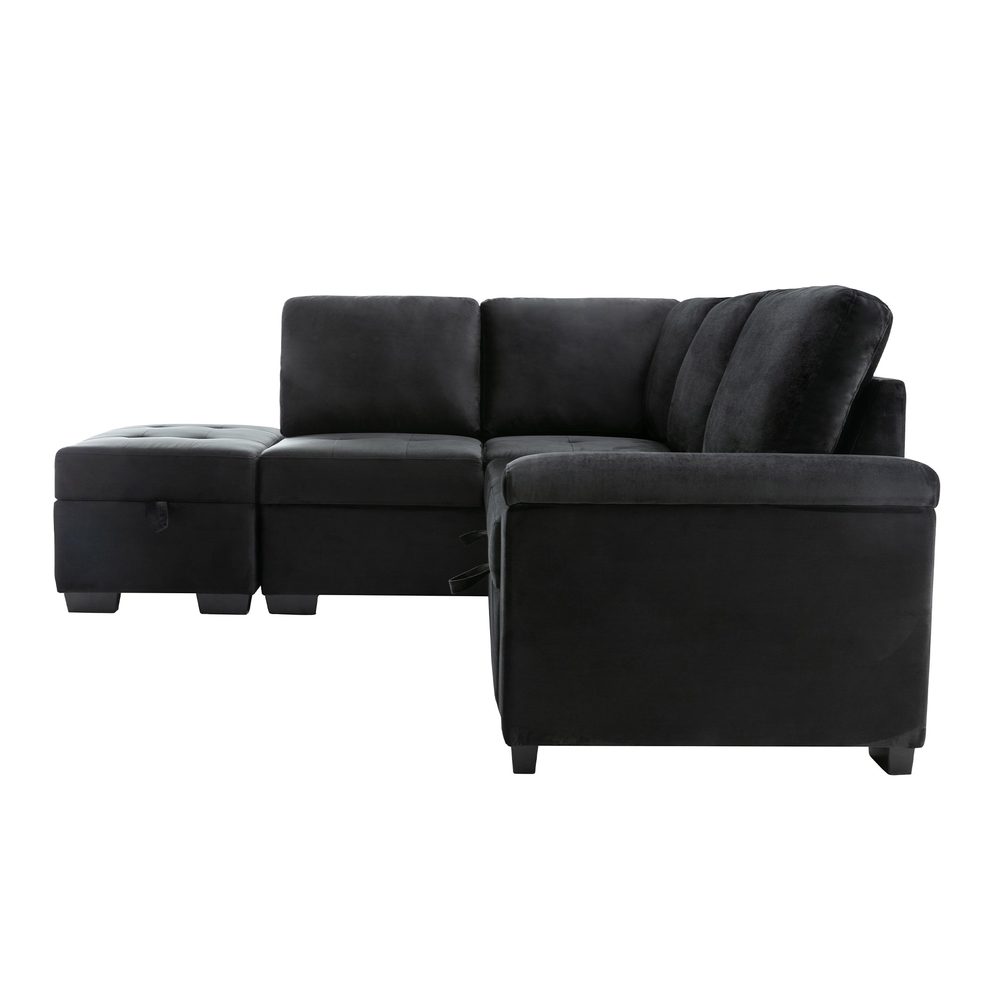 Orisfur. 86" Sleeper Sectional Sofa, L-Shape Corner Couch Sofa-Bed with Storage Ottoman & Hidden Arm Storage for Living Room Apartment - Atlantic Fine Furniture Inc