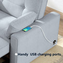 Orisfur. 48" Convertible Sleeper Sofa Bed, Multi-Functional Adjustable Single Bed Chair  with USB Port and 2 Pillows for Small Space - Atlantic Fine Furniture Inc