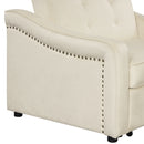 Orisfur. 50.6" Convertible Sleeper Bed, Adjustable Sofa Couch with Dual USB Ports for Living Room Space(Cream White) - Atlantic Fine Furniture Inc