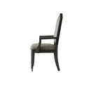 House - Beatrice Chair (Set of 2) - Two Tone Gray Fabric & Charcoal Finish - Atlantic Fine Furniture Inc