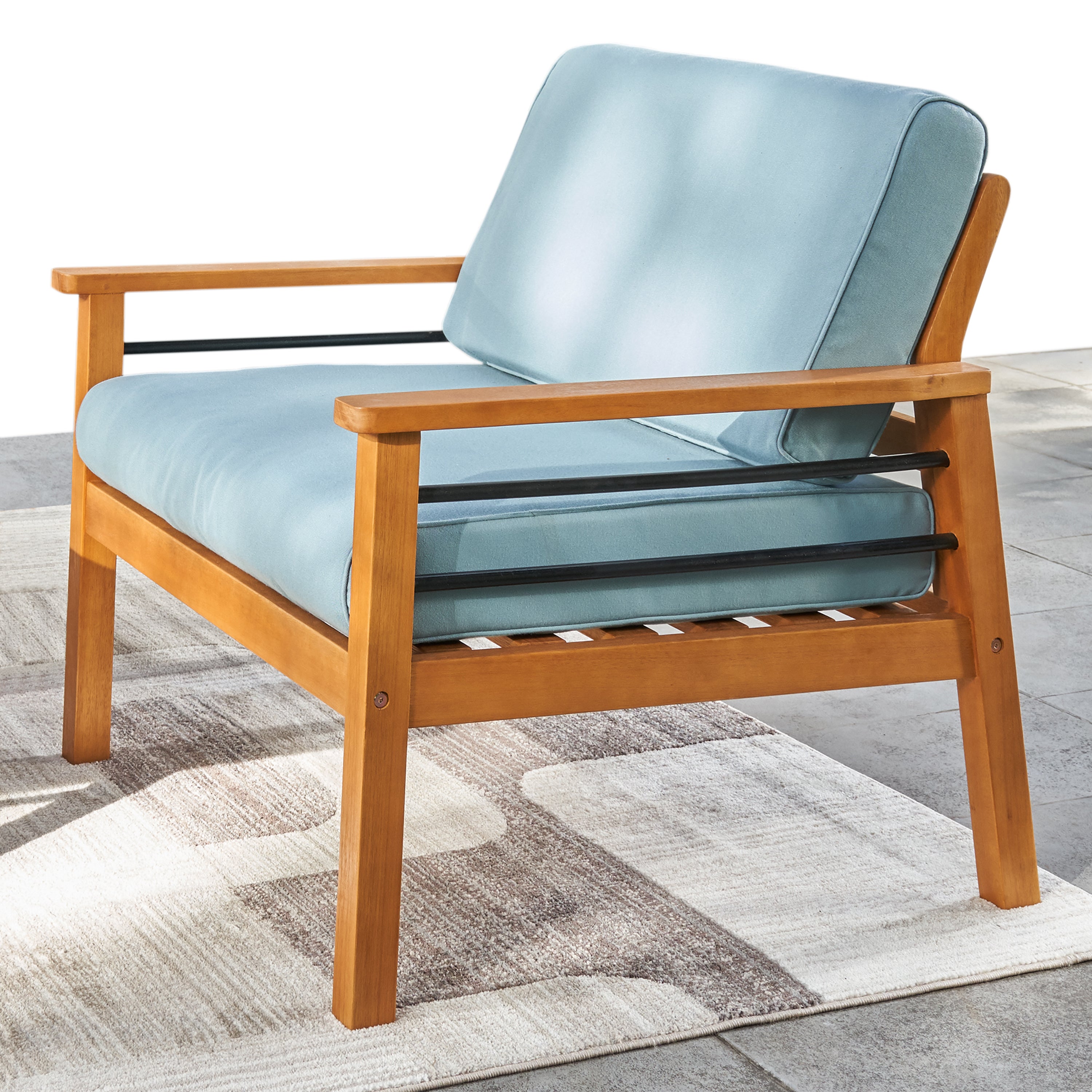 Gloucester Contemporary Patio Wood Sofa Club Chair - Atlantic Fine Furniture Inc