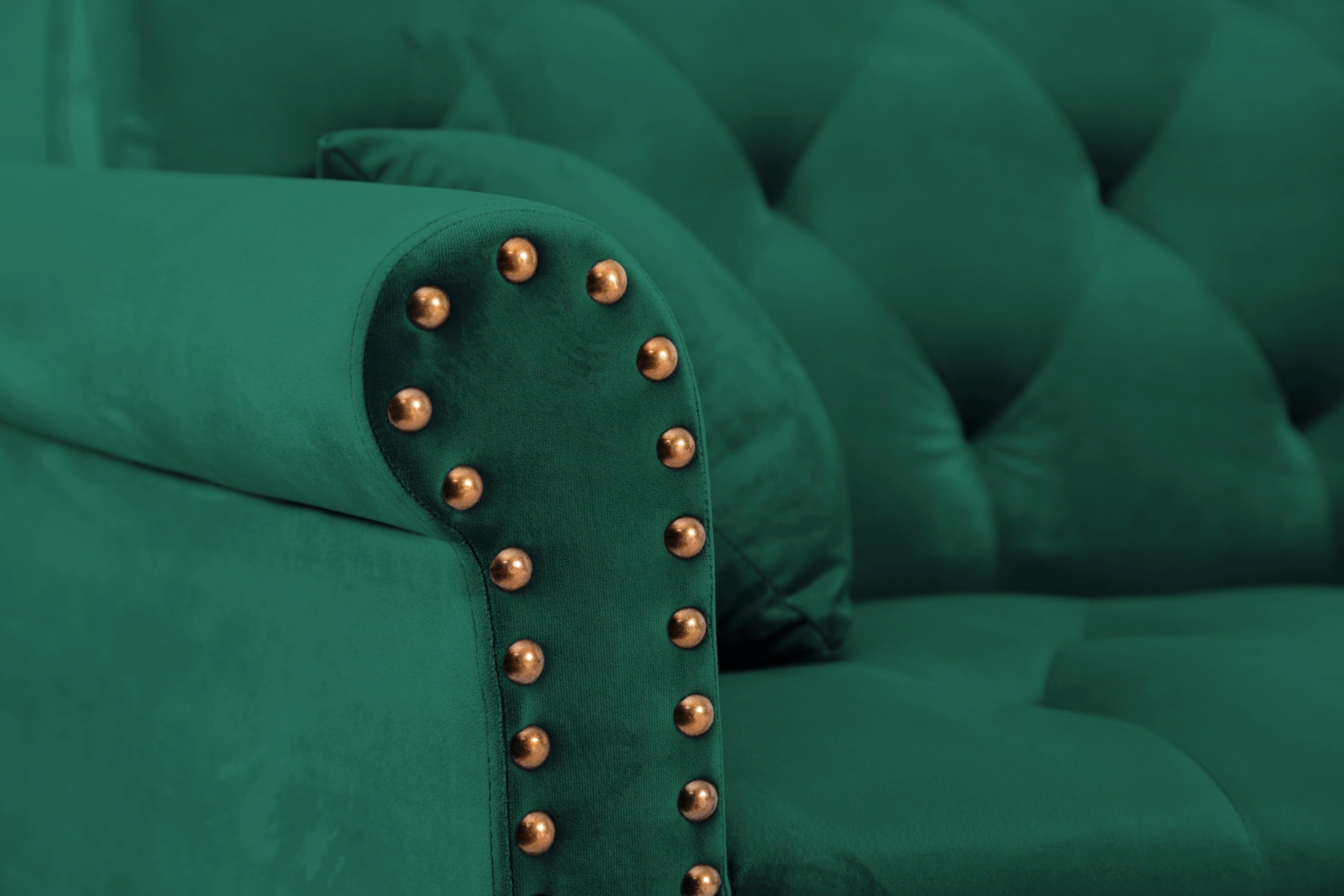 Convertible Sofa bed sleeper Green velvet (same as W223S01594。Size difference, See Details in page.) - Atlantic Fine Furniture Inc