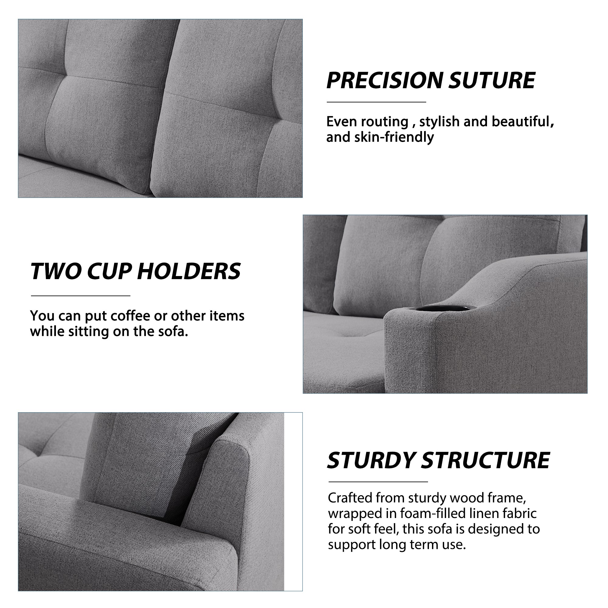 Orisfur. 81" Sleeper Sofa Bed Reversible Sectional Couch with Storage Chaise and Two Cup Holders for Living Room Furniture Set - Atlantic Fine Furniture Inc