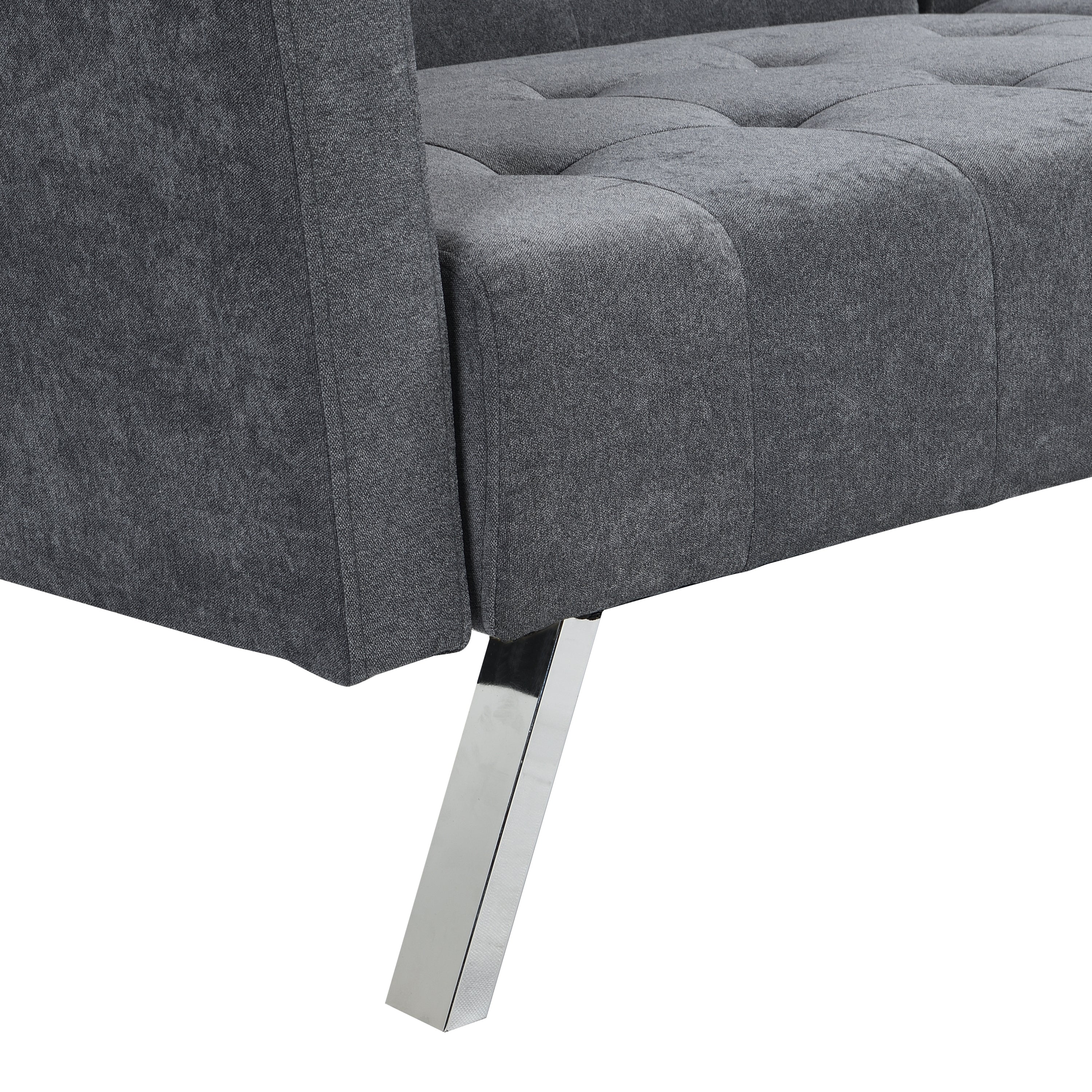 Sofa Bed Convertible Folding Dark Grey Lounge Couch Loveseat Sleeper Sofa Armrests Living Room Bedroom Apartment Reading Room - Atlantic Fine Furniture Inc