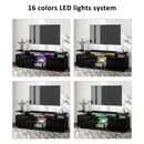 ON-TREND Modern TV Stand for TVs up to 65inches with LED lights, 16 Colors, for Livingroom, Bedroom, Black  (OLD SKU: WF280706AAB) - Atlantic Fine Furniture Inc