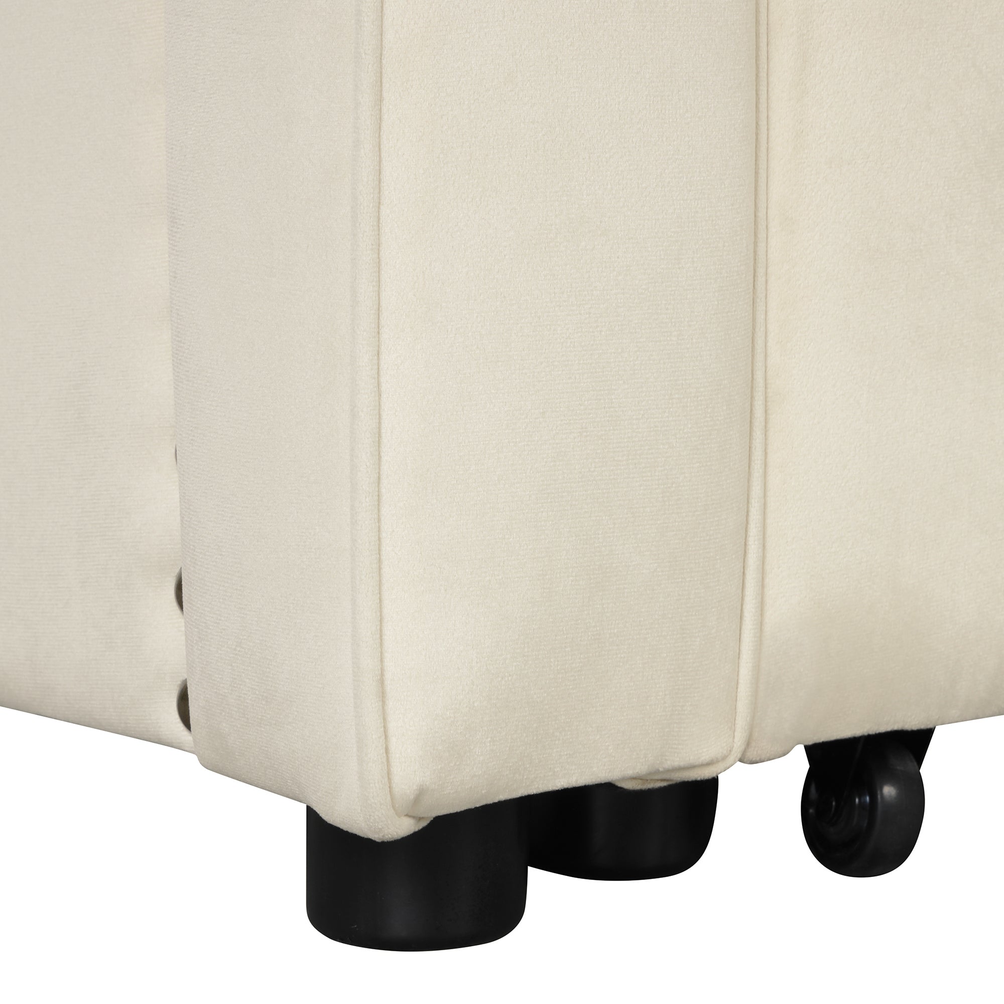 Orisfur. 50.6" Convertible Sleeper Bed, Adjustable Sofa Couch with Dual USB Ports for Living Room Space(Cream White) - Atlantic Fine Furniture Inc