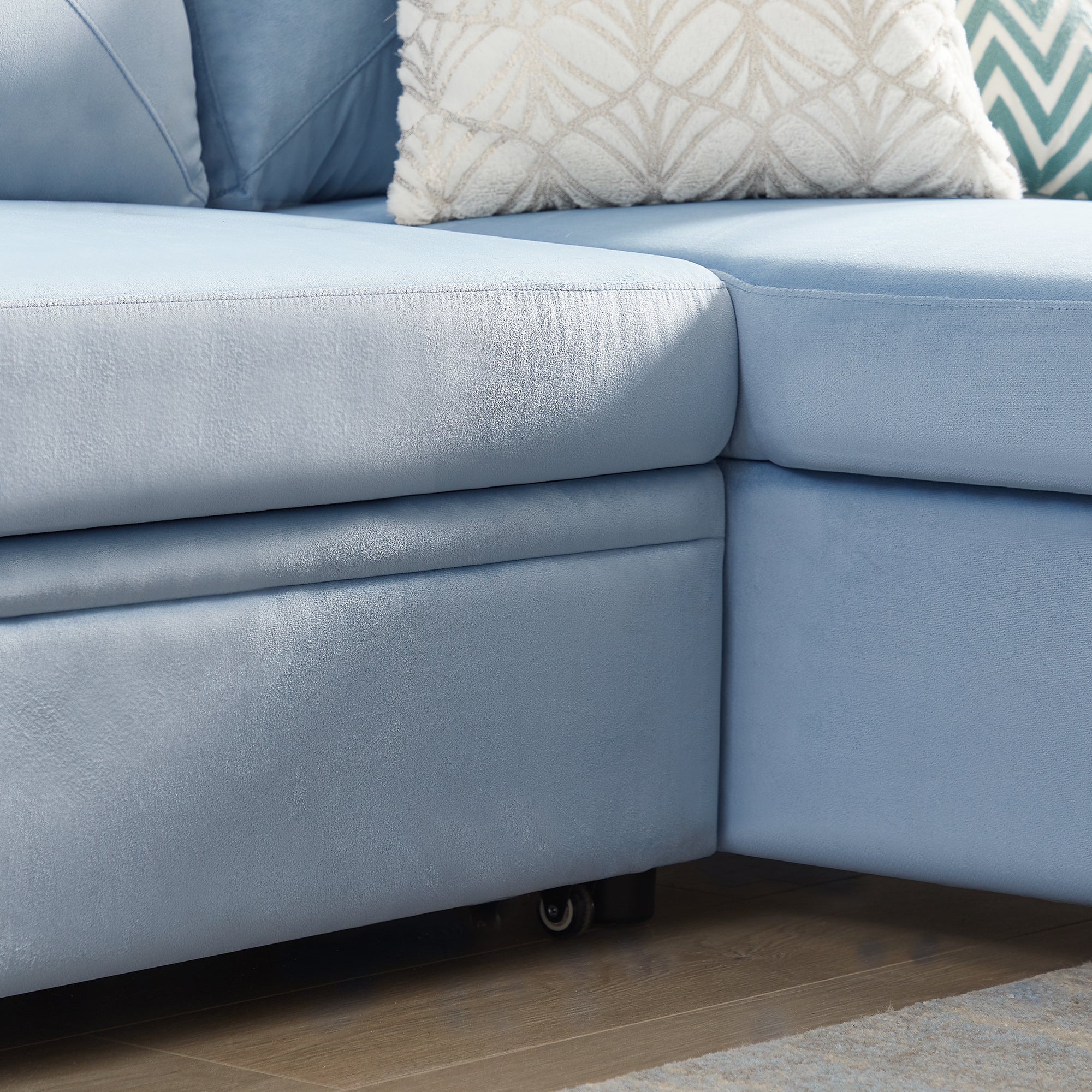 Orisfur. 83" Pull Out Sleeper Sofa Reversible L-Shape 3 Seat Sectional Couch with Storage for Living Room Furniture Set - Atlantic Fine Furniture Inc