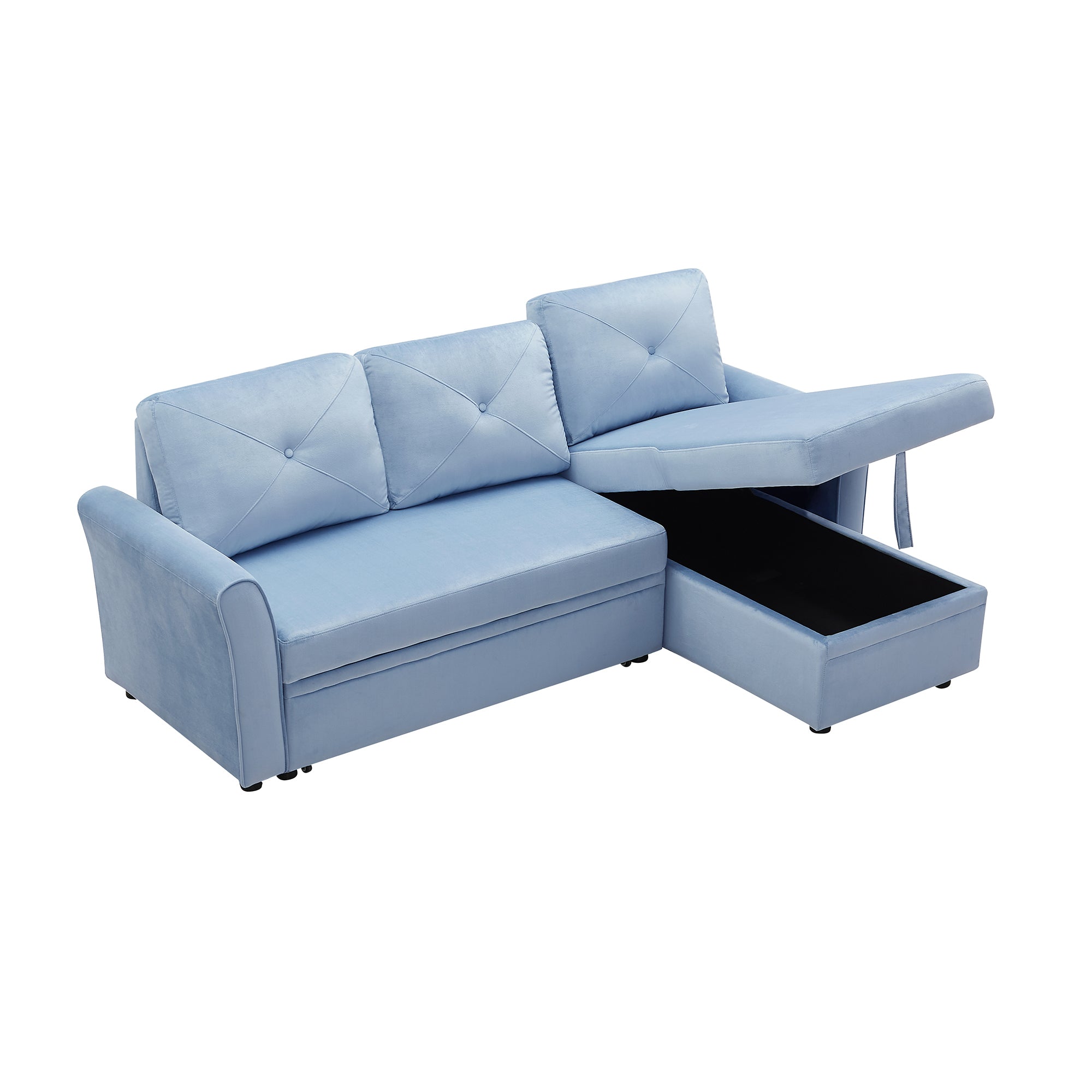 Orisfur. 83" Pull Out Sleeper Sofa Reversible L-Shape 3 Seat Sectional Couch with Storage for Living Room Furniture Set - Atlantic Fine Furniture Inc