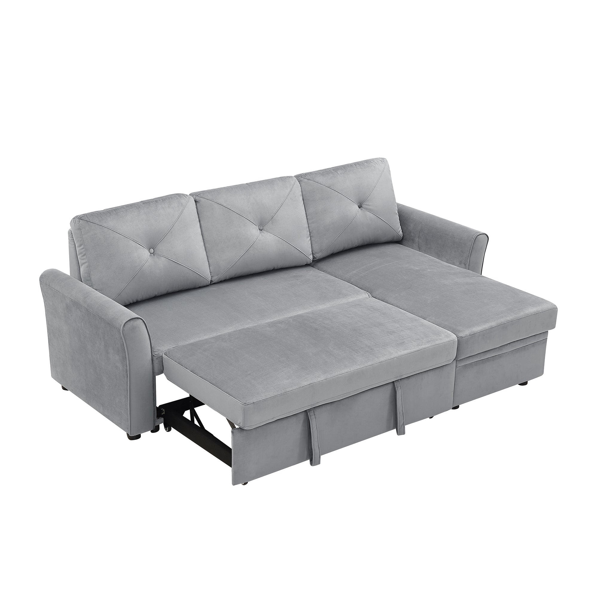 Orisfur. 83" Pull Out Sleeper Sofa Reversible L-Shape 3 Seat Sectional Couch with Storage for Living Room Furniture Set - Atlantic Fine Furniture Inc