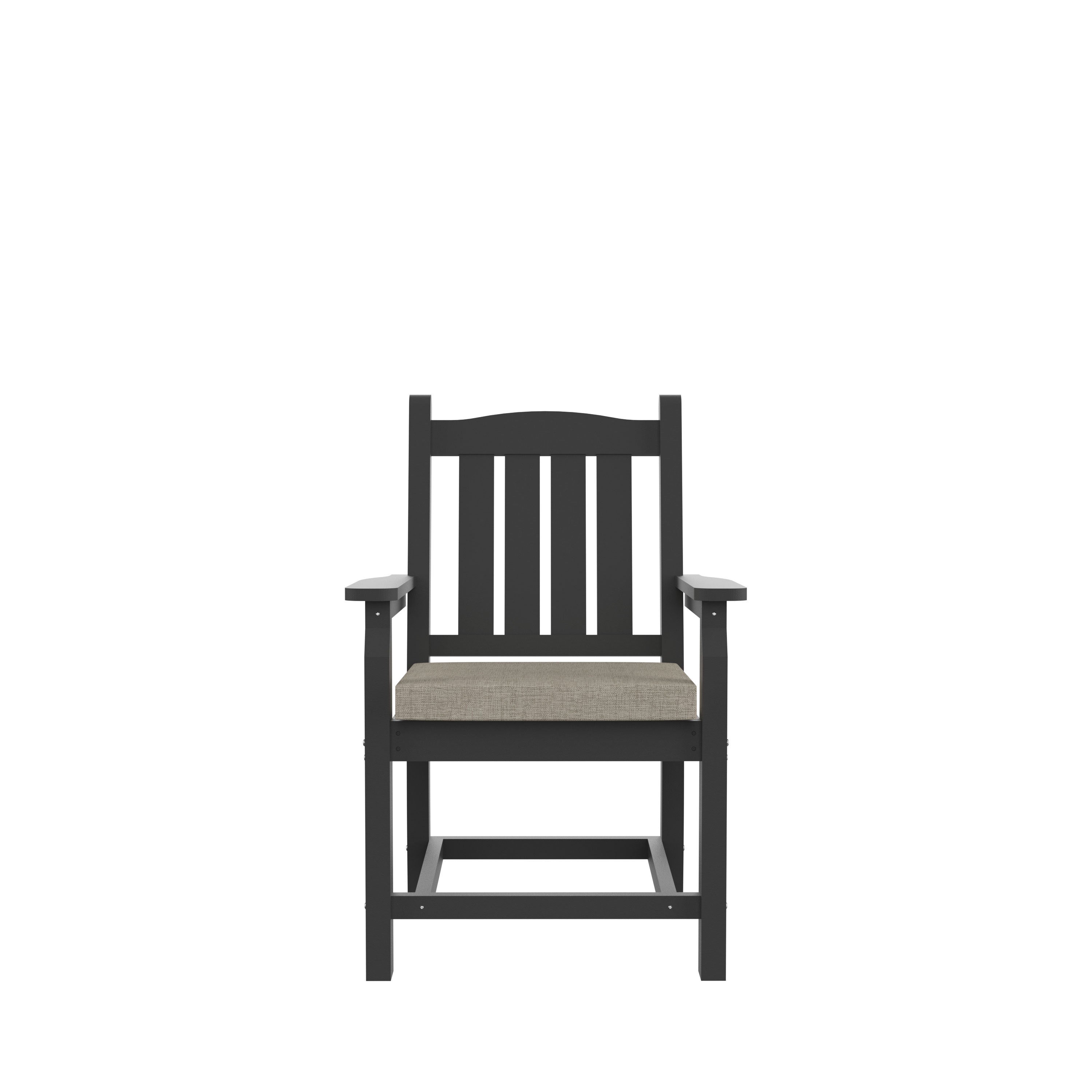 HDPE Dining Chair, Gray, With Cushion, Set of 2 - Atlantic Fine Furniture Inc
