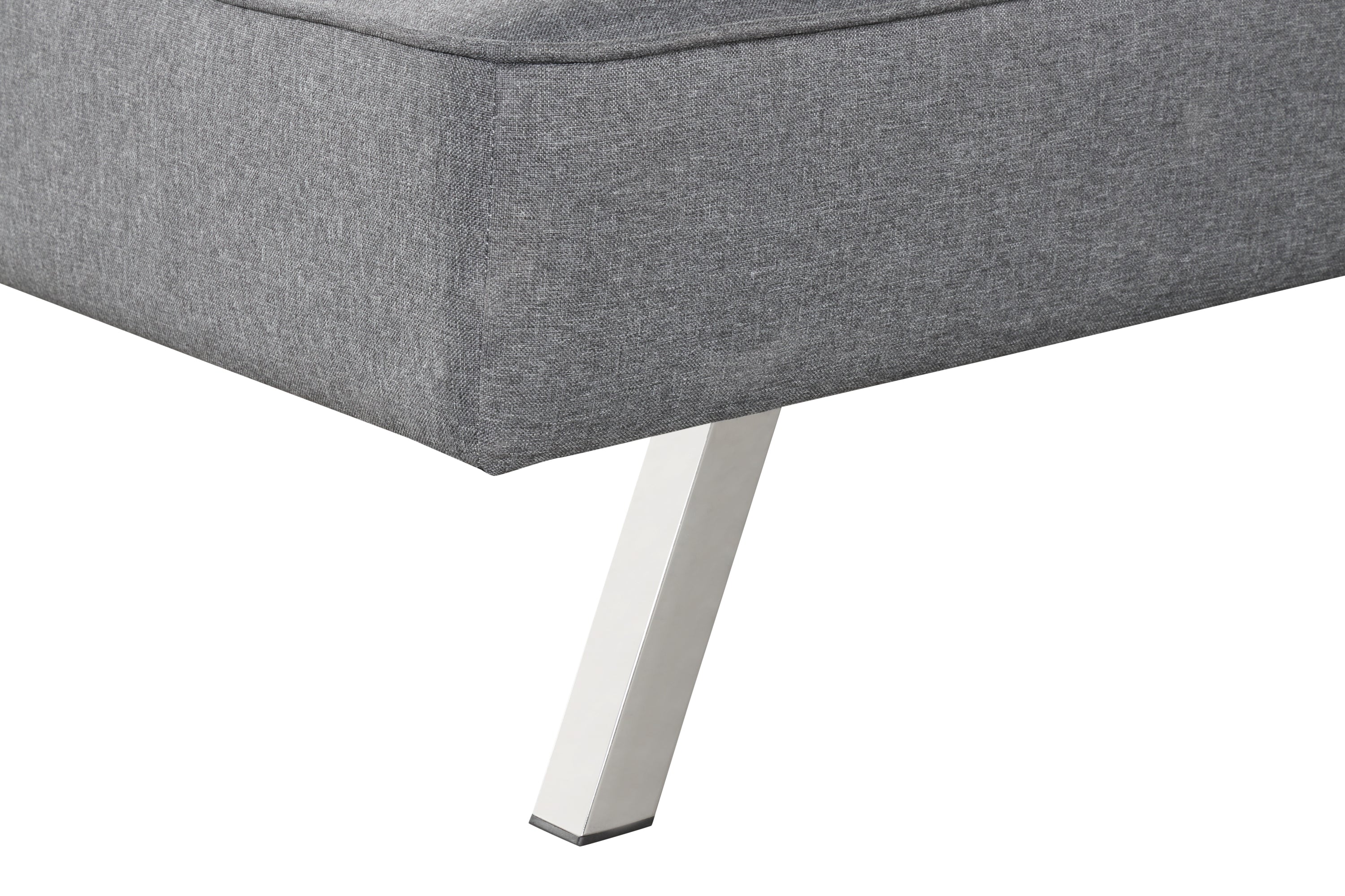 Convertible Futon Sofa Bed Linen Small Couch Fabric Folding Sleeper Sofa for Living Room Furniture Set with Chrome Legs Gray - Atlantic Fine Furniture Inc