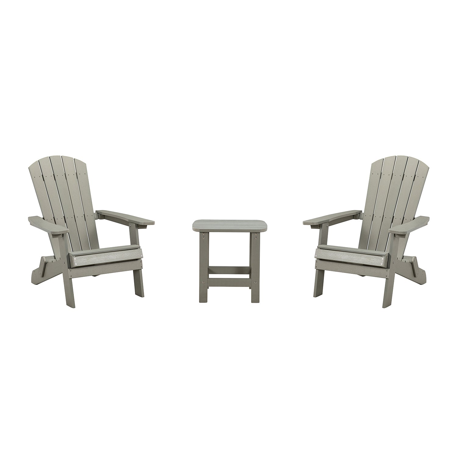 Elymus Outdoor 3 Pieces Plastic Adirondack Chair with Table - Atlantic Fine Furniture Inc