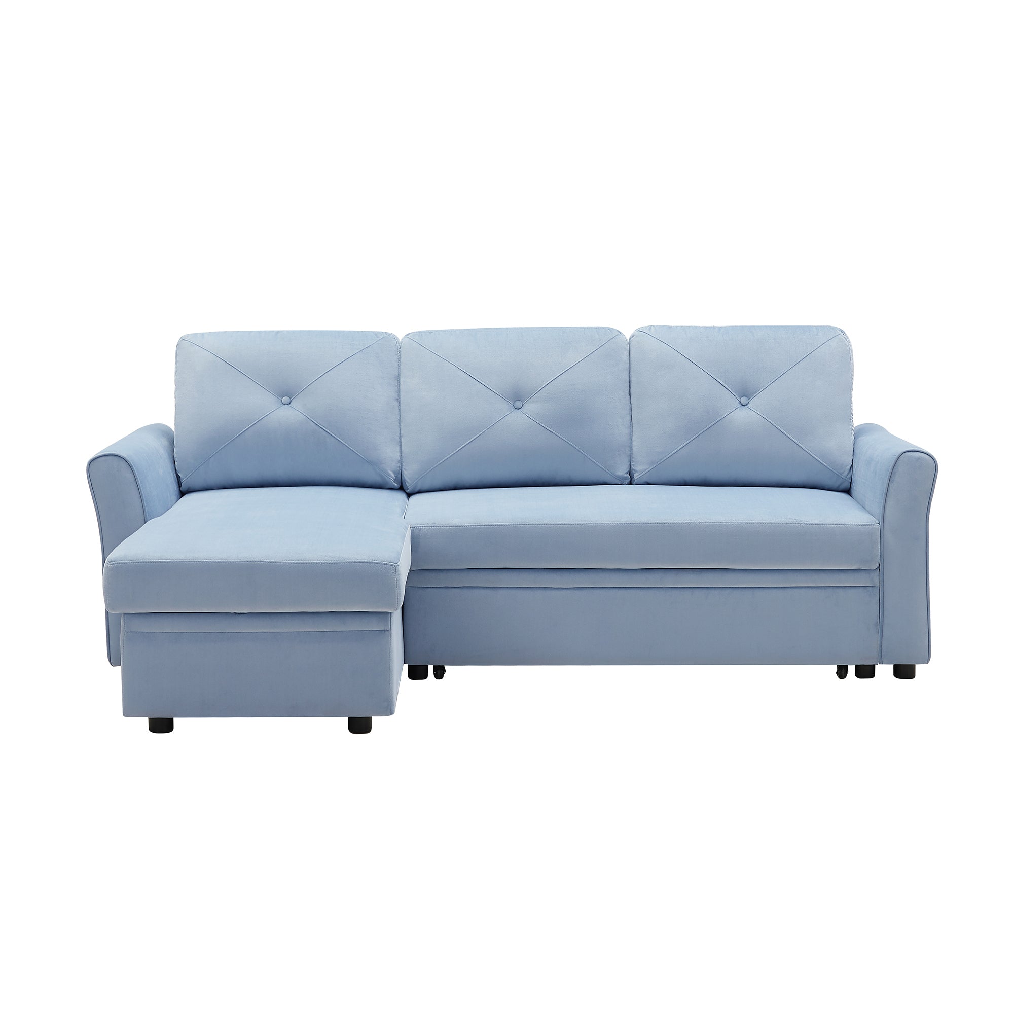 Orisfur. 83" Pull Out Sleeper Sofa Reversible L-Shape 3 Seat Sectional Couch with Storage for Living Room Furniture Set - Atlantic Fine Furniture Inc