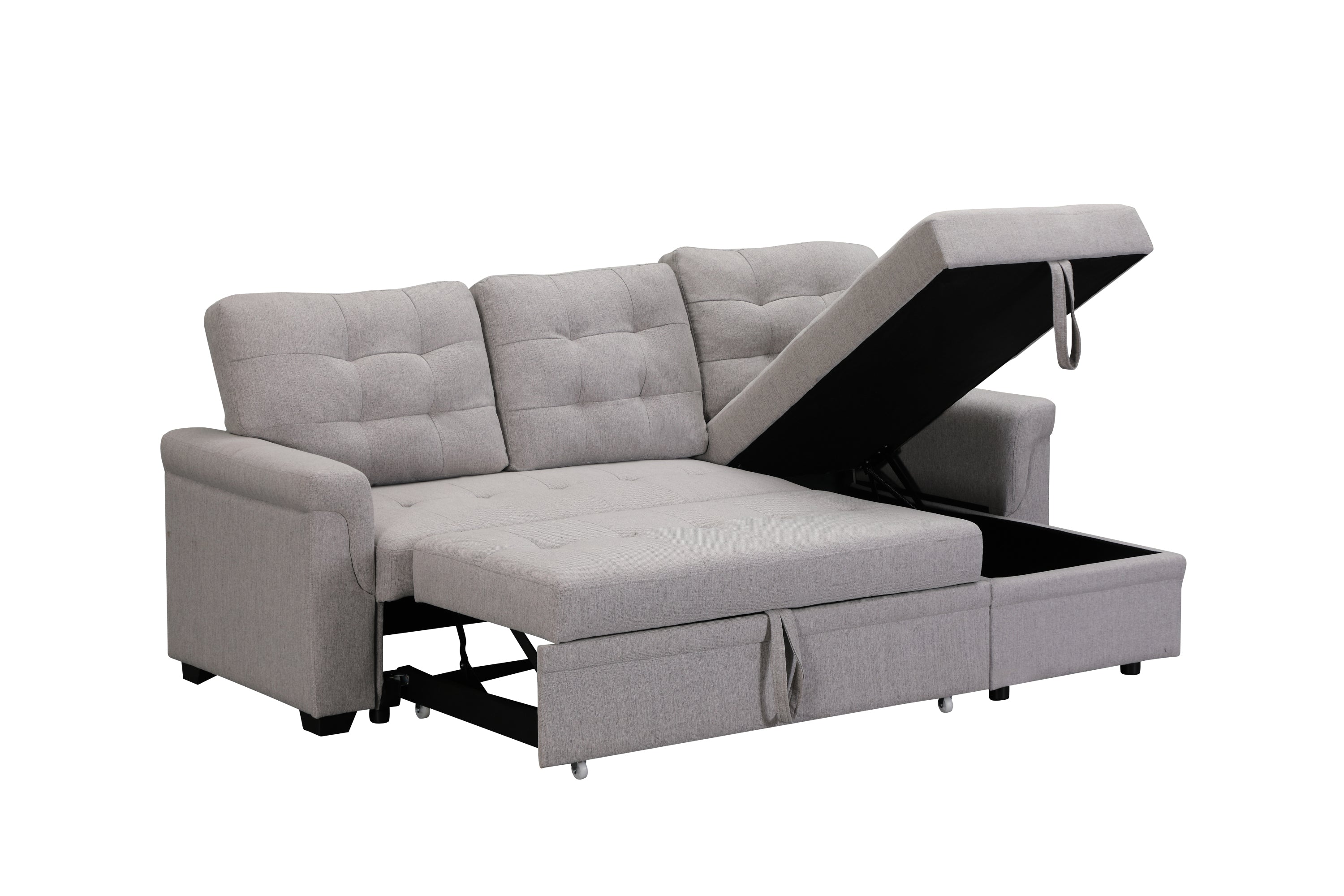 Upholstery Sleeper Sectional Sofa Gray - Atlantic Fine Furniture Inc