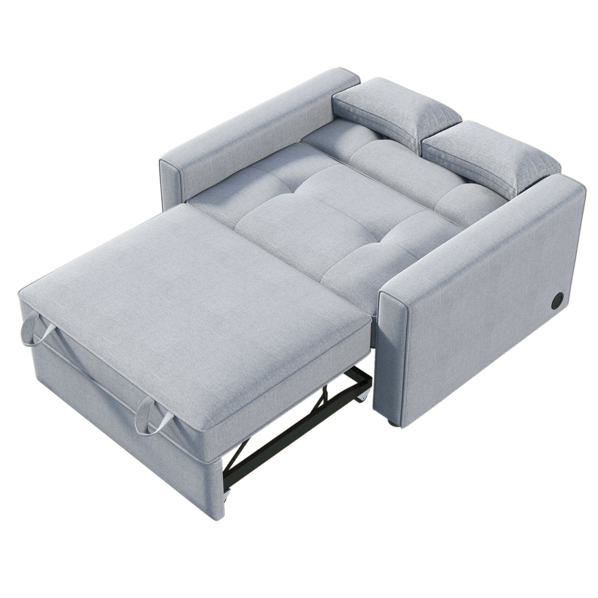 Orisfur. 48" Convertible Sleeper Sofa Bed, Multi-Functional Adjustable Single Bed Chair with USB Port and 2 Pillows for Small Space - Atlantic Fine Furniture Inc