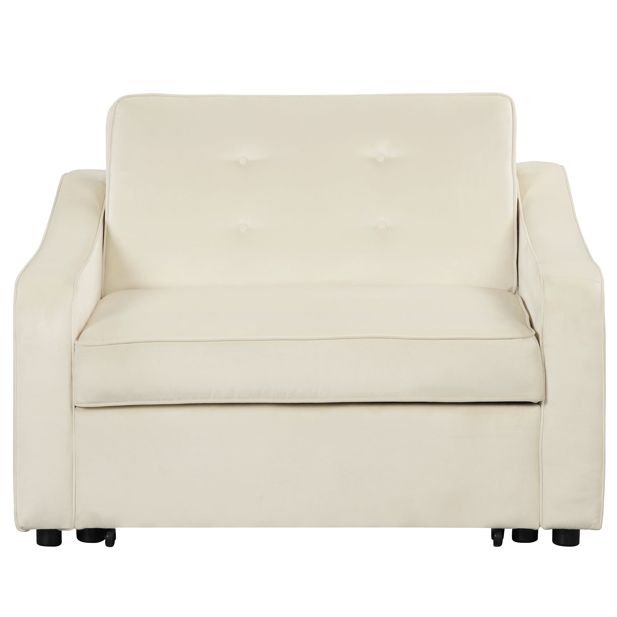 Orisfur. 50.6" Convertible Sleeper Bed, Adjustable Sofa Couch with Dual USB Ports for Living Room Space(Cream White) - Atlantic Fine Furniture Inc