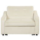 Orisfur. 50.6" Convertible Sleeper Bed, Adjustable Sofa Couch with Dual USB Ports for Living Room Space(Cream White) - Atlantic Fine Furniture Inc