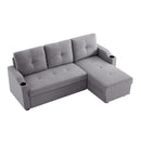 Orisfur. 81" Sleeper Sofa Bed Reversible Sectional Couch with Storage Chaise and Two Cup Holders for Living Room Furniture Set - Atlantic Fine Furniture Inc
