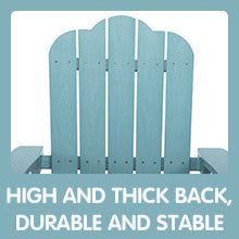 TALE Adirondack Chair Backyard Furniture Painted Seating with Cup Holder All-Weather and Fade-Resistant Plastic Wood for Lawn Outdoor Patio Deck Garden Porch Lawn Furniture Chairs Blue - Atlantic Fine Furniture Inc