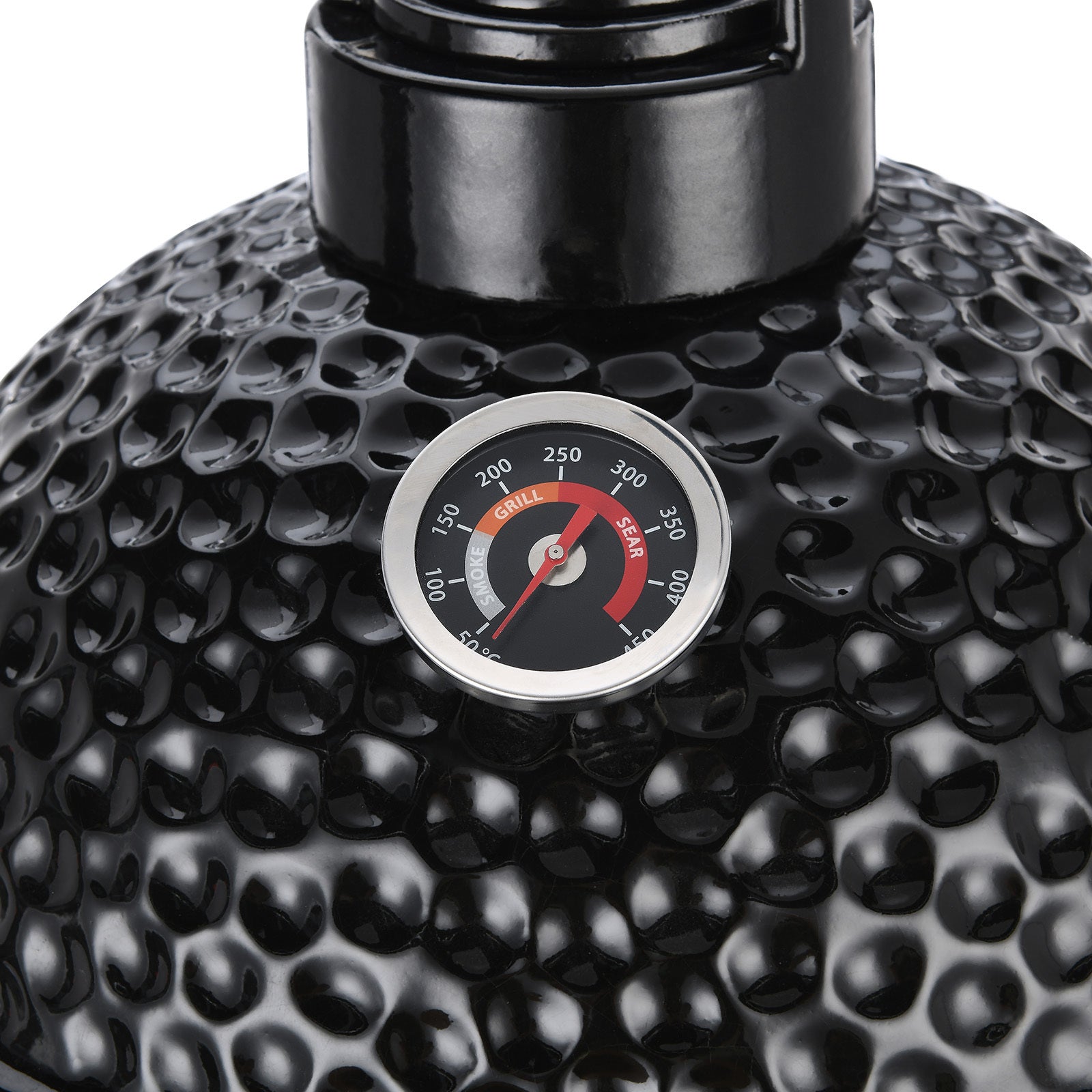 TOOPO 15 Inch Mini Kamado Grill Garden Ceramic Grills BBQ Smoker without Side Table-METTE BLACK - Atlantic Fine Furniture Inc