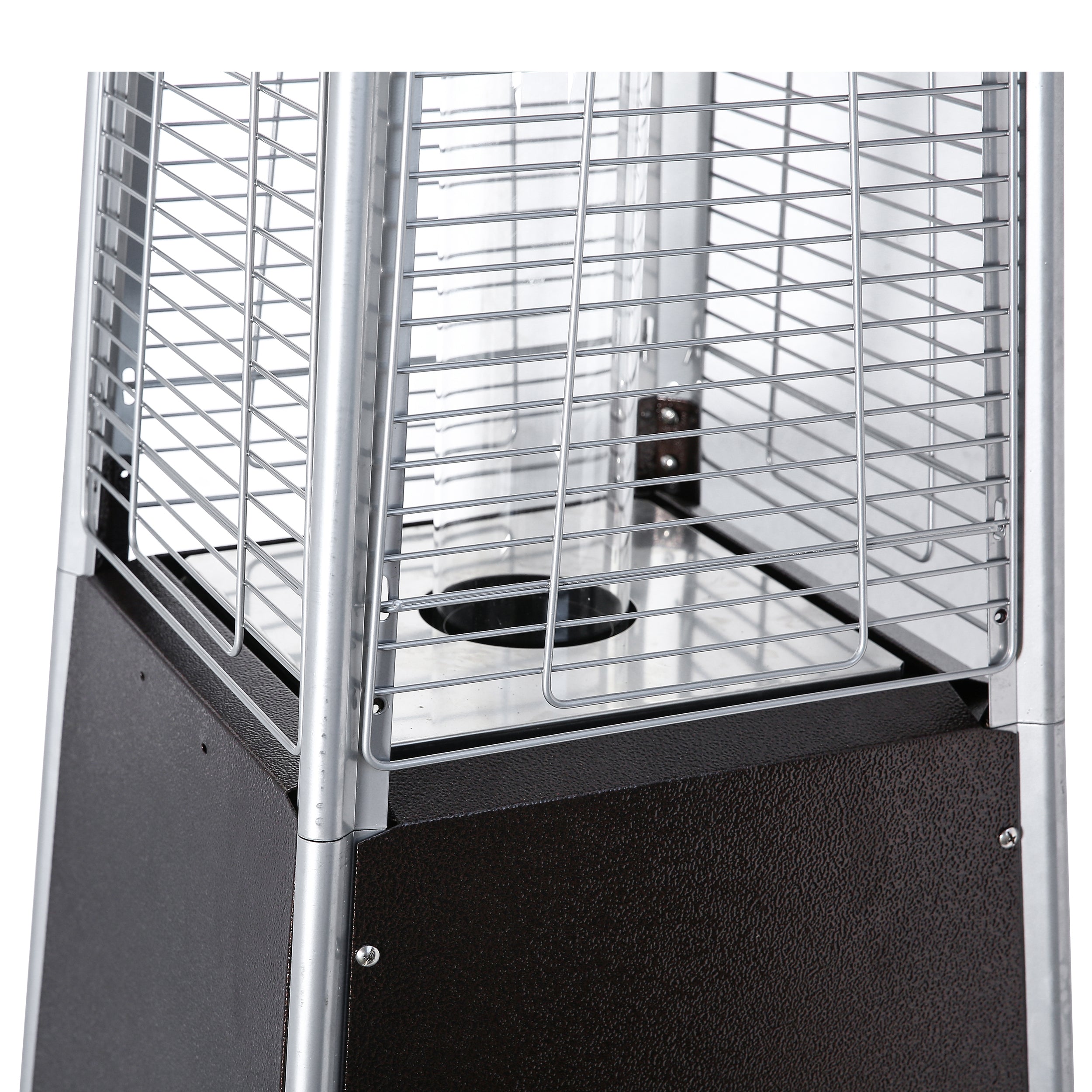 Pulse ignition Iron Glass Tube Pyramid Outdoor 40000BUT Pyramid Flame Heater - Atlantic Fine Furniture Inc