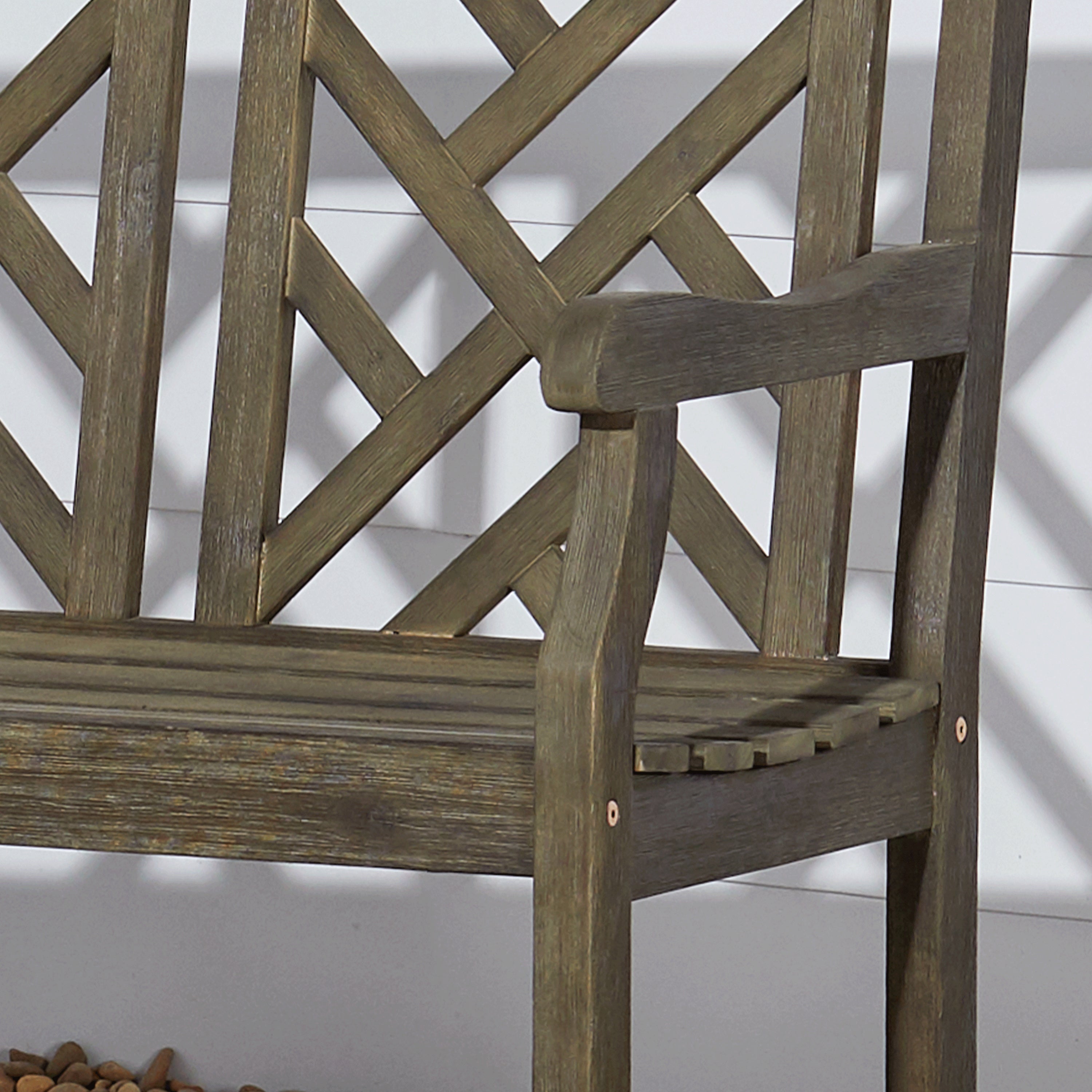 Renaissance Outdoor Patio 5-foot Hand-scraped Wood Garden Bench - Atlantic Fine Furniture Inc
