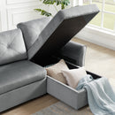 Orisfur. 83" Pull Out Sleeper Sofa Reversible L-Shape 3 Seat Sectional Couch with Storage for Living Room Furniture Set - Atlantic Fine Furniture Inc