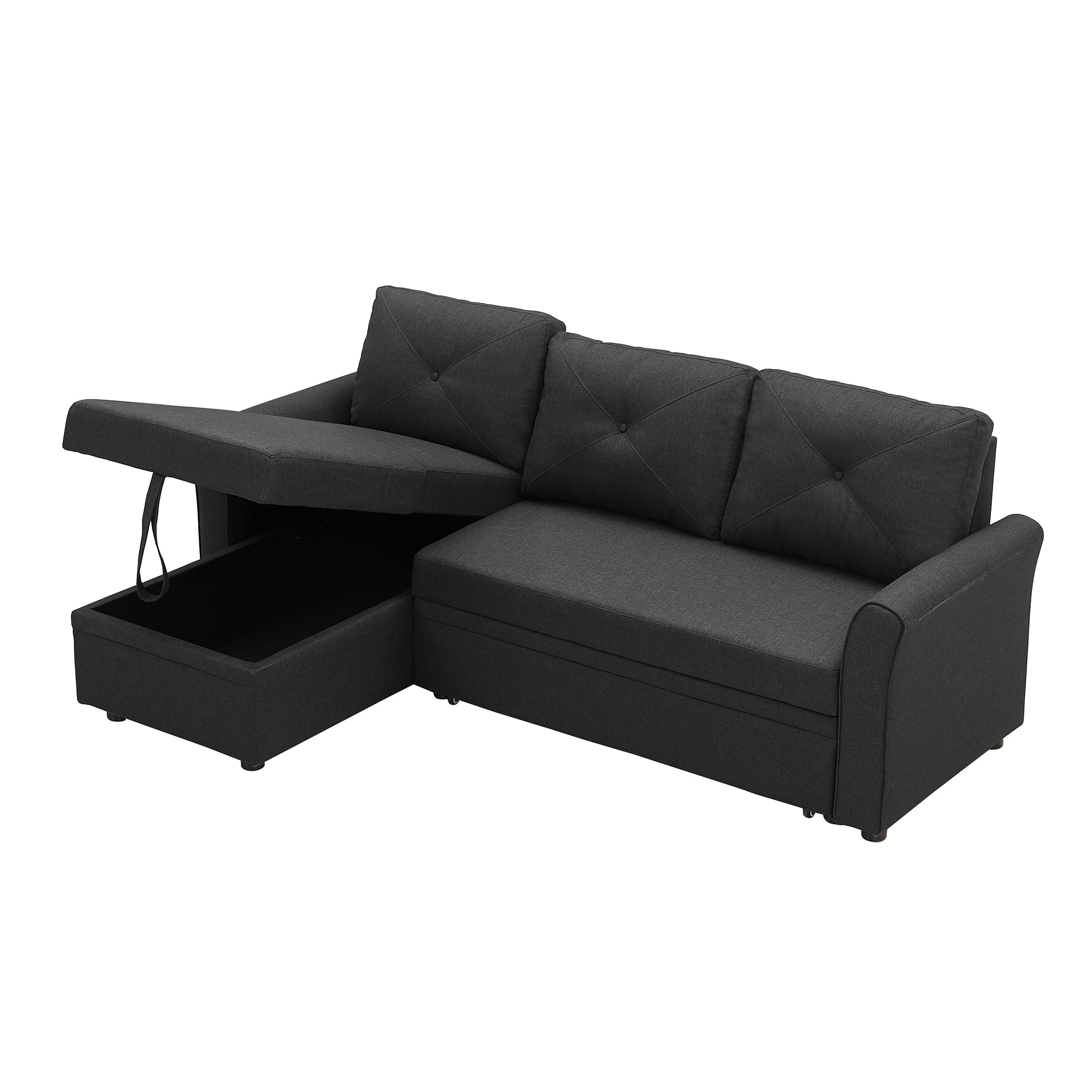 Orisfur. 83" Pull Out Sleeper Sofa Reversible L-Shape 3 Seat Sectional Couch with Storage for Living Room Furniture Set - Atlantic Fine Furniture Inc