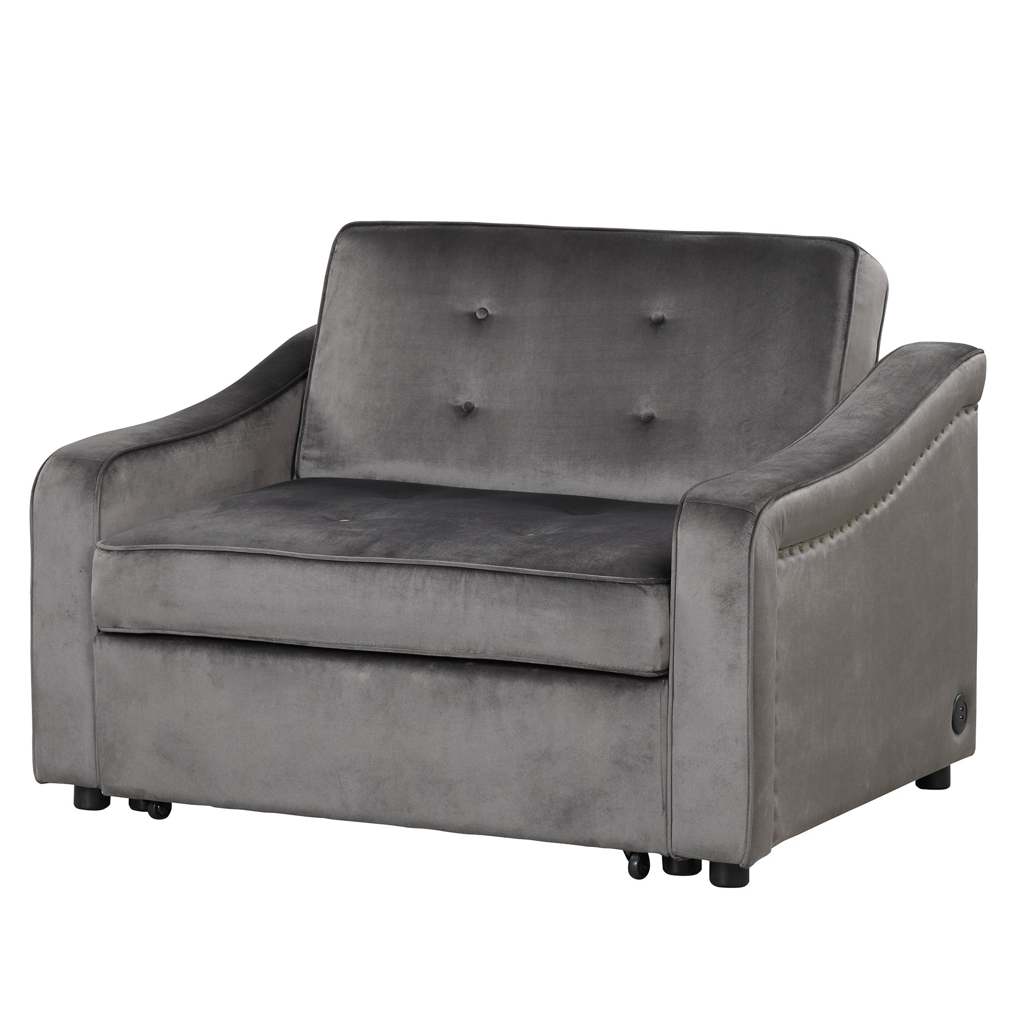 Orisfur. 50.6" Convertible Sleeper Bed, Adjustable Sofa Couch with Dual USB Ports for Living Room Space - Atlantic Fine Furniture Inc