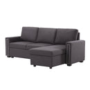 Orisfur. 83" Pull Out Sleeper Sofa Reversible L-Shape 3 Seat Sectional Couch with Storage Chaise for Living Room Furniture Set - Atlantic Fine Furniture Inc
