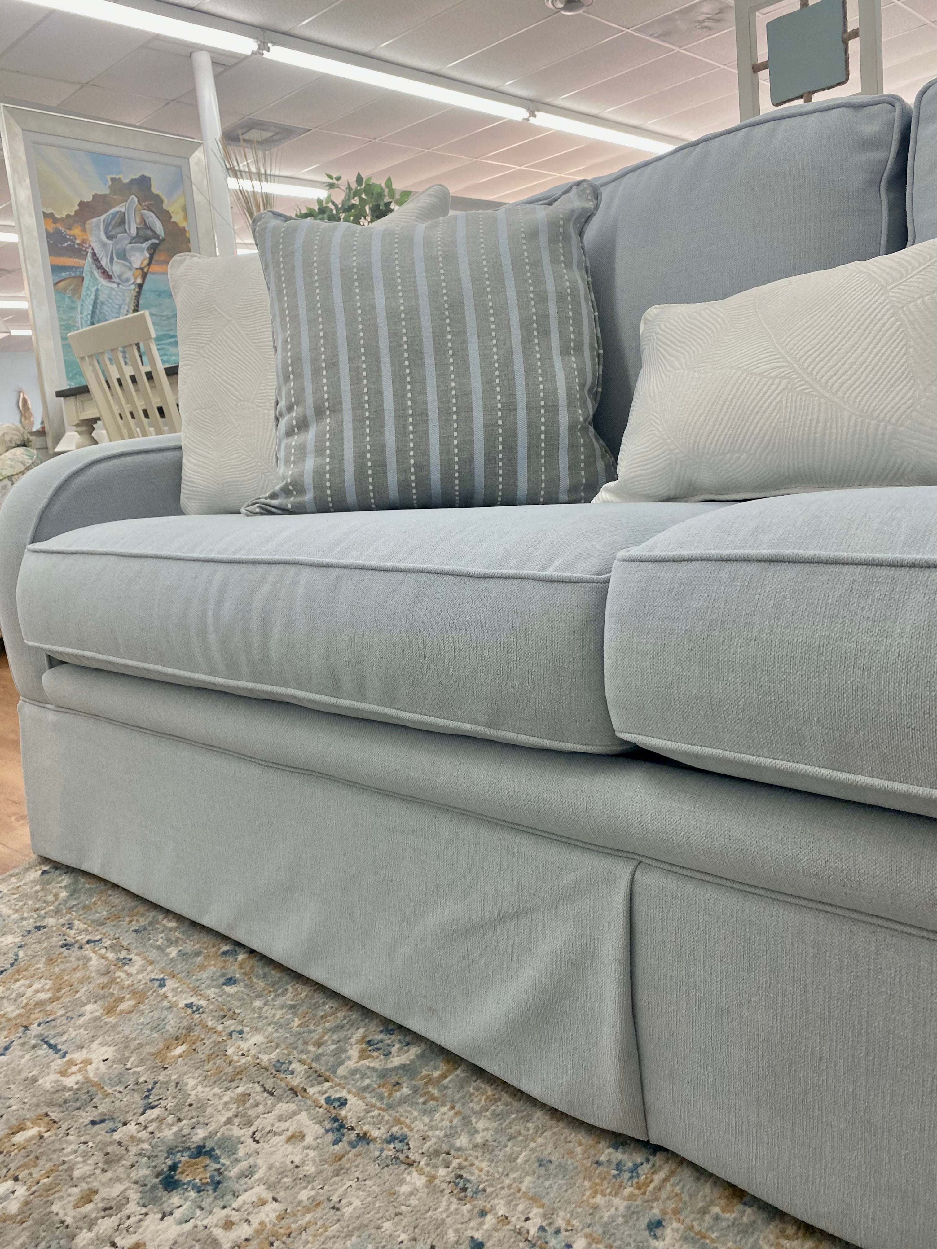 Custom Scroll Arm Skirted Sofa - Atlantic Fine Furniture Inc