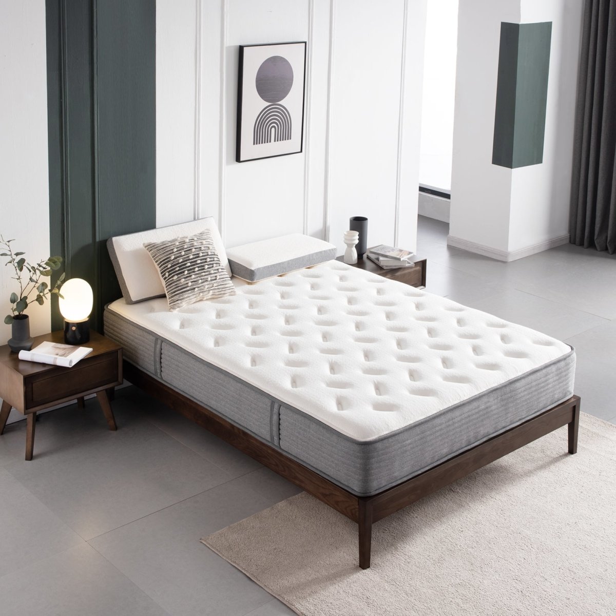 King Mattress,10 Inch Hybrid Tight top Mattress, Memory Foam Pocket Spring Mattress Sleep Supportive & Pressure Relief, Medium Firm Feel Mattress in a Box, CertiPUR-US Certified - Atlantic Fine Furniture Inc