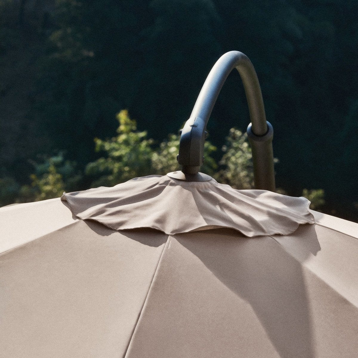 LAUSAINT HOME 11FT Deluxe Patio Umbrella with Base Included,Outdoor Large Hanging Cantilever Curvy Umbrella with 360° Rotation for Pool,Garden,Deck,Lawn (11FT-CHAMPAGNE) - Atlantic Fine Furniture Inc