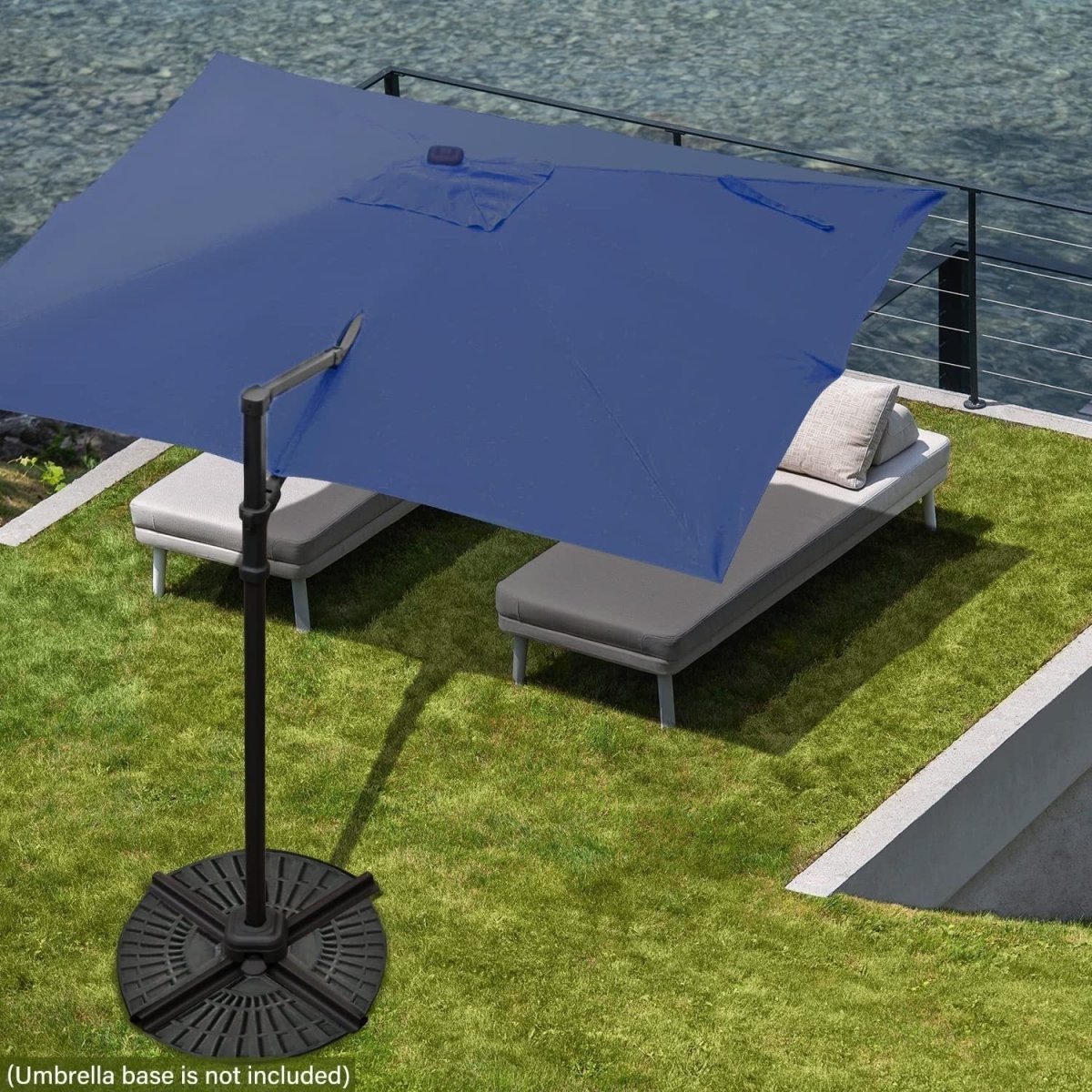 Lausaint Home 8Ft Cantilever Patio Umbrella Square Deluxe Offset Umbrella 360°Rotation Heavy Duty Patio Hanging Umbrella for Market Garden Deck Pool Backyard Patio - Atlantic Fine Furniture Inc