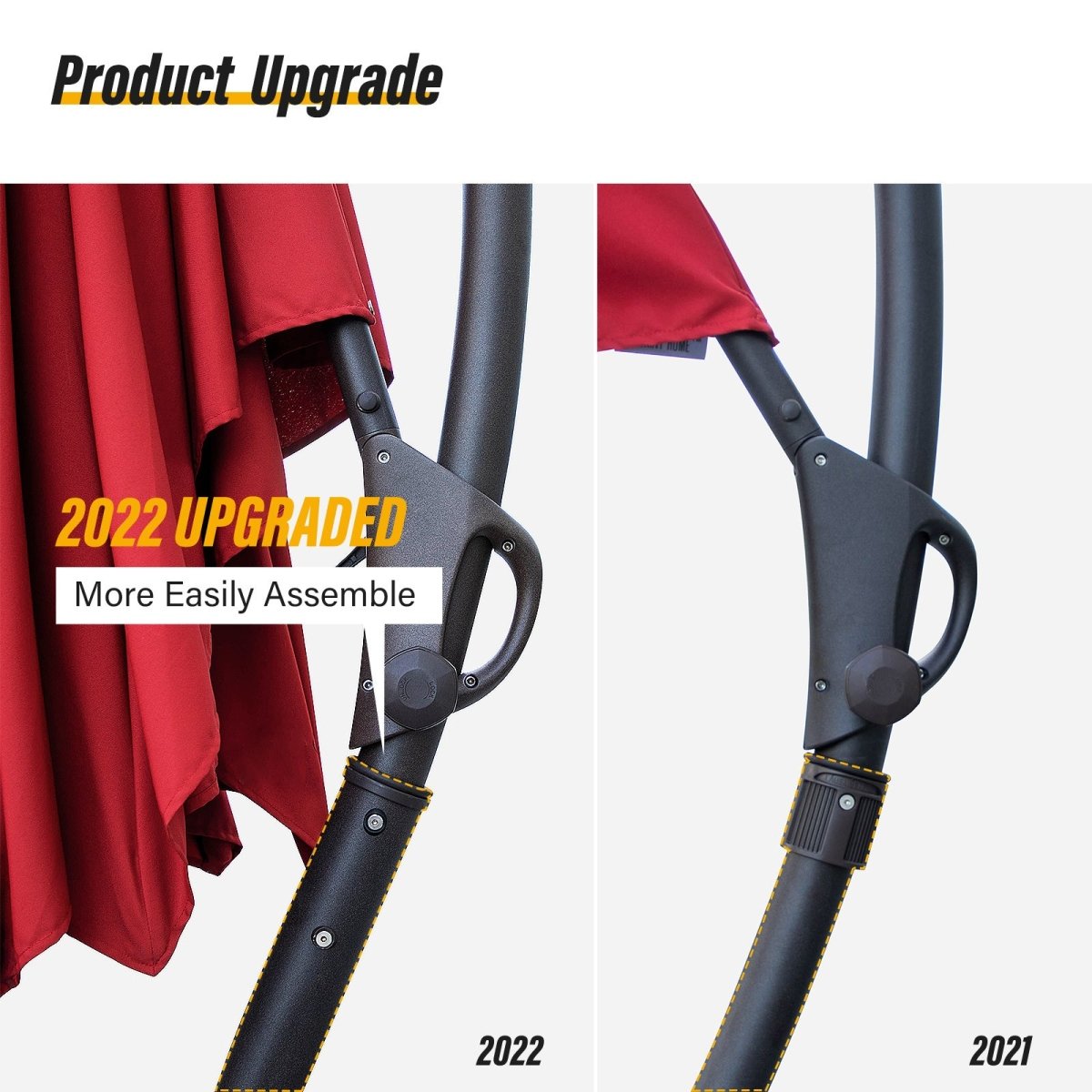 LAUSAINT HOME Outdoor Patio Umbrellas, 11FT Outdoor Umbrella with Base Included, Upgraded Curvy Aluminum Offset Cantilever Umbrella with 360°Rotation Deisgn for Garden Pool Backyard Market Deck - Atlantic Fine Furniture Inc