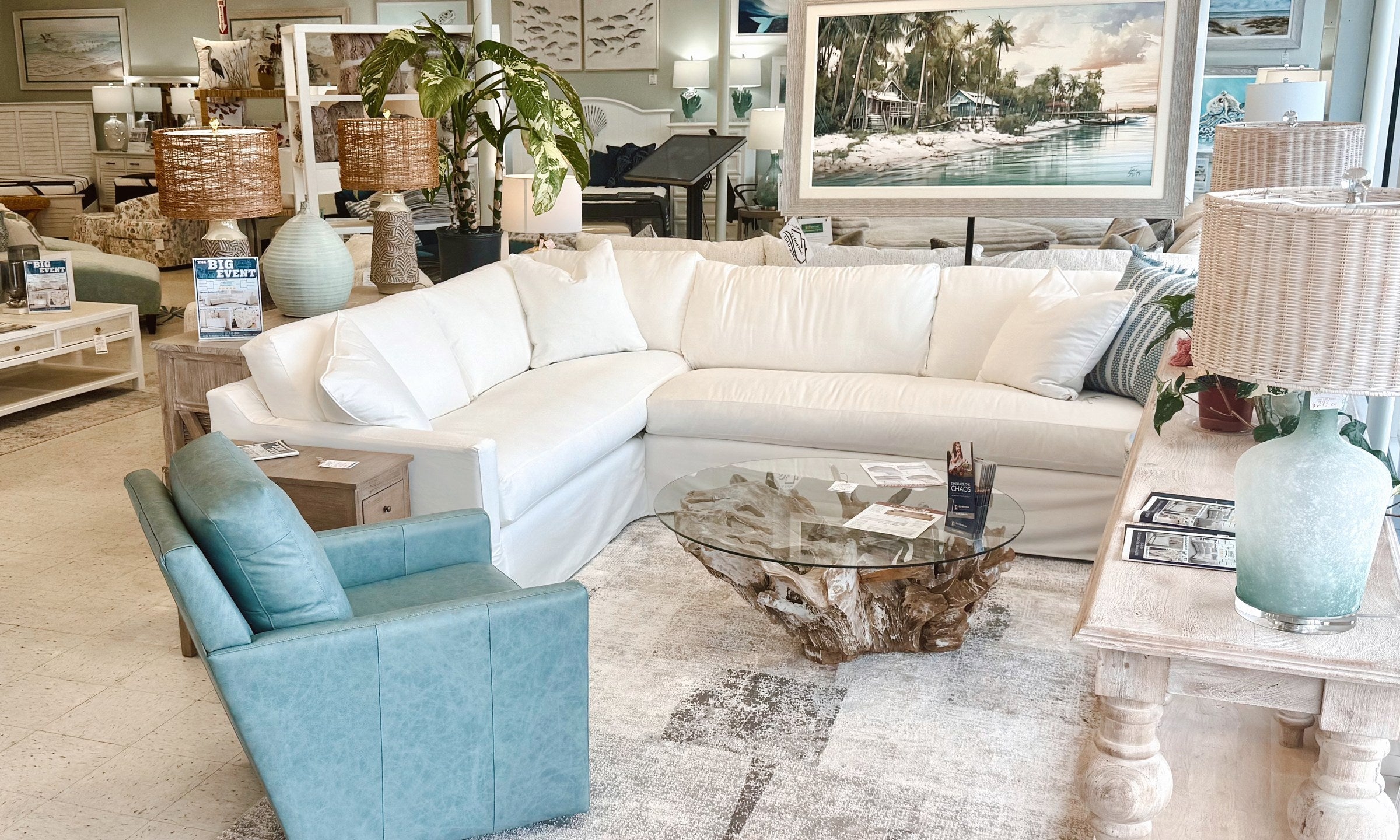 Atlantic Fine Furniture coastal showroom interior with American-made pieces