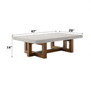 Keven - Coffee Table - Faux Concrete Top & Walnut
