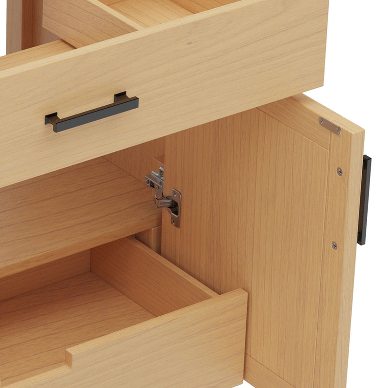 Bathroom Vanity With Ceramic Sink, Modern Free Standing Cabinet With Soft Close Drawers