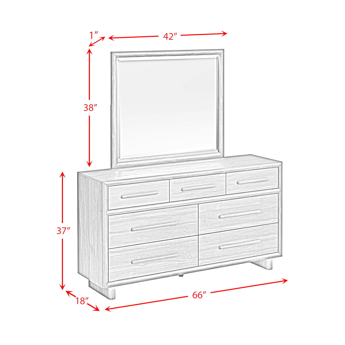Brisbane Dresser With LED in Dark Brown by Elements International, view 3