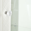 Modern Upholstered Glass Display Cabinet With Adjustable LED Light - White