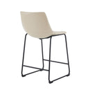Vintage Style Armless Industrial Counter Stool With Metal Legs And Footrest For Kitchen Island, Cafe, Pub, Bar Counter (Set of 2) - Cream / Black