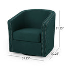 Modern Upholstered Swivel Club Chair With Nailhead Trim