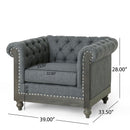 Luminex - Tufted Upholstered Club Chair With Nailhead Accents And Scrolled Tuxedo Arms