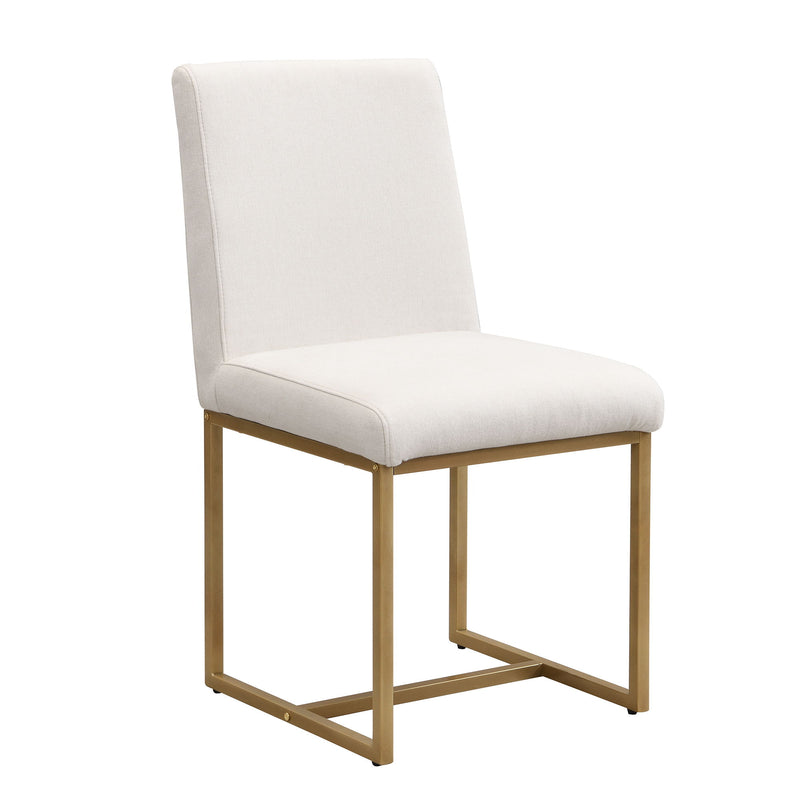 Modern Dining Table Set For 6 Faux Marble Kitchen Table Set With 6 Upholstered Dining Chairs, 7 Piece - White / Golden