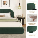 Upholstered Simple Modern Bedroom Bed With Curved Headboard