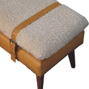 Boucle Leather Bench - Tan