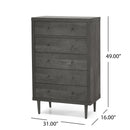Nystrom - Mid Century Modern 5 Drawer Dresse