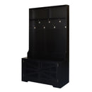 Entryway Bench With Coat Rack, 3 In 1 Design And Adjustable Shelves